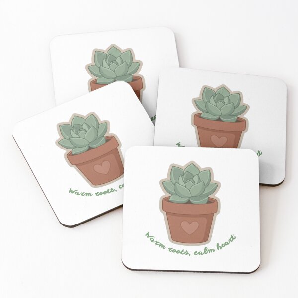Item preview, Cute Succulent in Heart Pot - Warm Roots Calm Heart Cottagecore Art designed and sold by moodandwearshop.