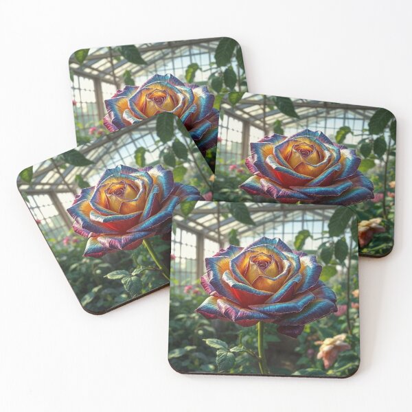 Item preview, Rainbow Multicolor Rose in Greenhouse designed and sold by Pioneer Spirit Market.