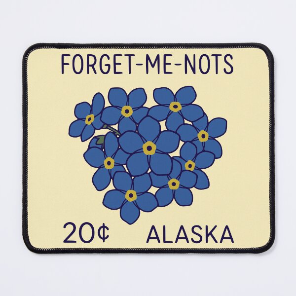 Item preview, Vintage Alaska Forget-Me-Not State Flower Stamp designed and sold by Imaginationbeyond.