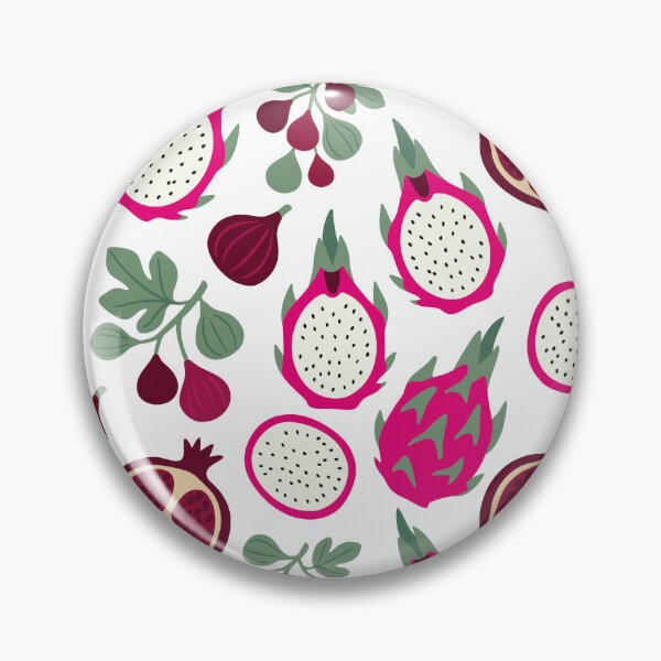 Item preview, Cute Flat Dragon Fruit Pomegranate Figs Seamless Pattern Vector Art designed and sold by DiNata.