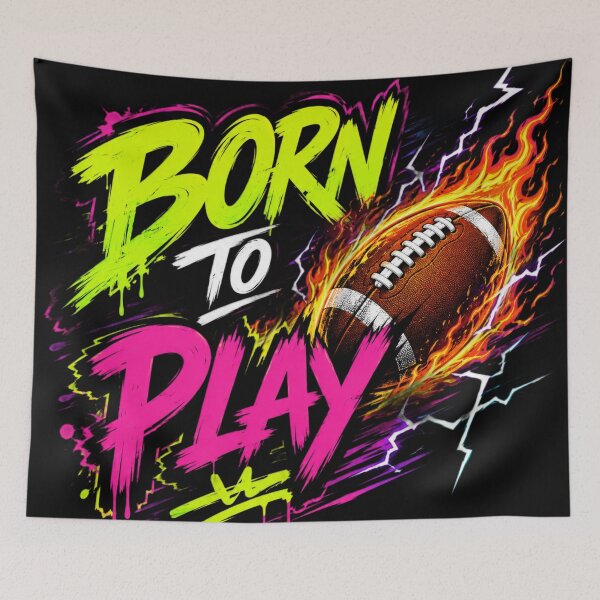Item preview, Born To Play Football Graffiti Design | Neon Soccer Ball Flames Streetwear designed and sold by DoneAndDusted.