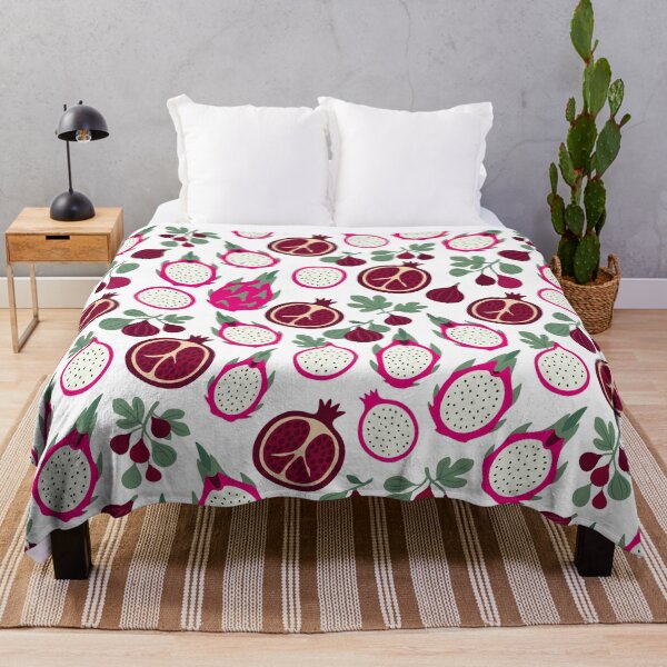 Item preview, Cute Flat Dragon Fruit Pomegranate Figs Seamless Pattern Vector Art designed and sold by DiNata.