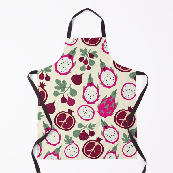Item preview, Cute Flat Dragon Fruit Pomegranate Figs Seamless Pattern Vector Art designed and sold by DiNata.