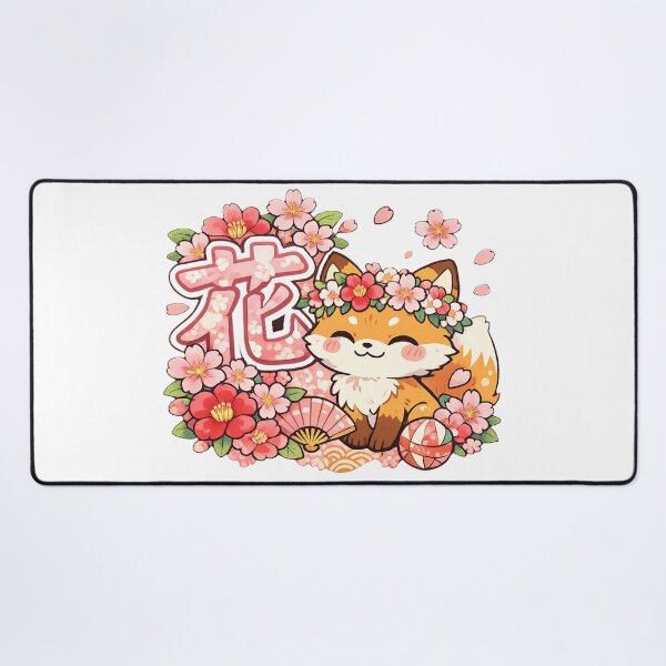 Item preview, Flower Kitsune – Kawaii Japanese Floral Fox Sticker designed and sold by kawaii animal store (in Japan).