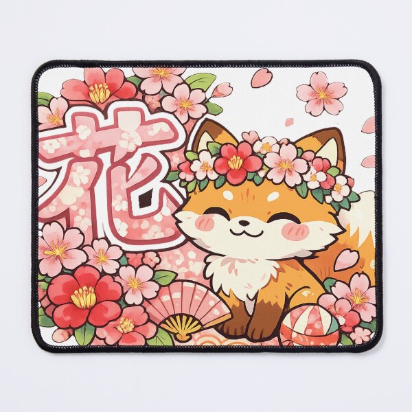 Item preview, Flower Kitsune – Kawaii Japanese Floral Fox Sticker designed and sold by kawaii animal store (in Japan).