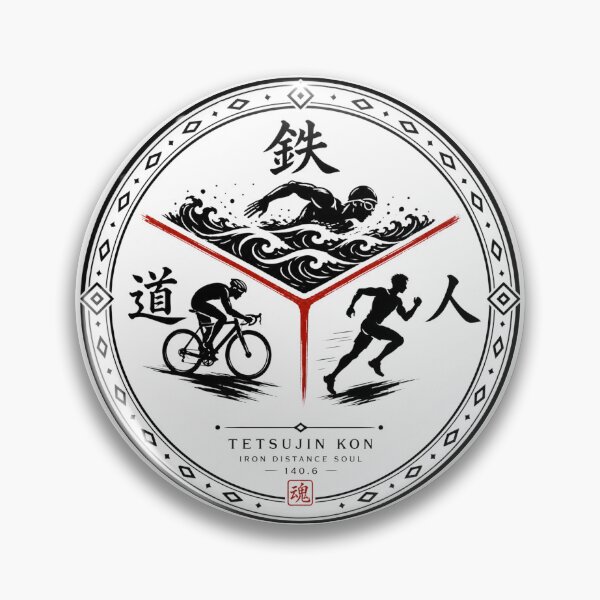 Item preview, 鉄人魂 Japanese Kamon Triathlon Iron Distance Sticker Art designed and sold by Locker39.