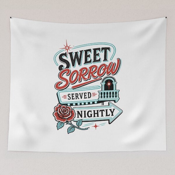 Item preview, Sweet Sorrow Neon Sign Retrowave Romeo and Juliet Art designed and sold by Fenay Designs.