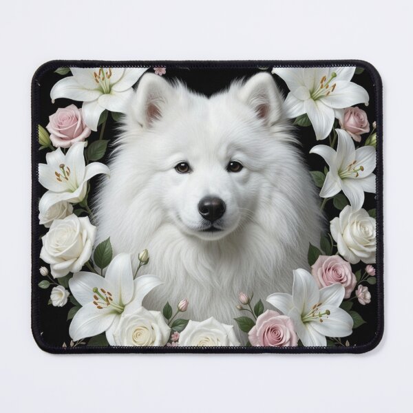Item preview, Samoyed | Floral Frame designed and sold by JanjjaSoulInk.