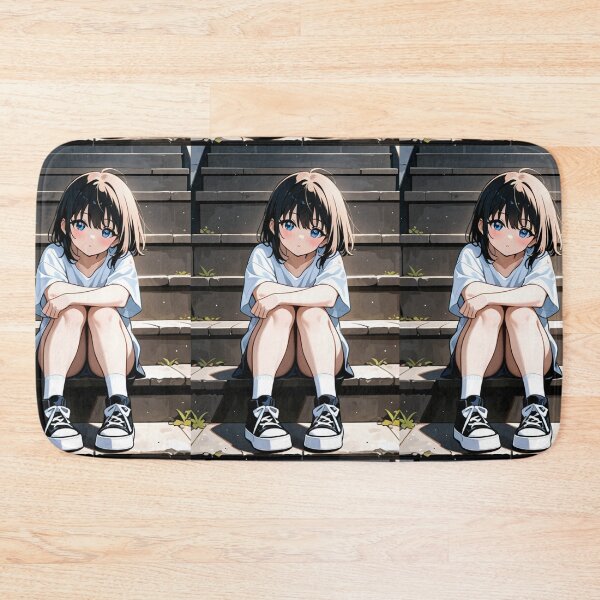 Item preview, Portrait - Young girl sitting steps designed and sold by AnimeShin.