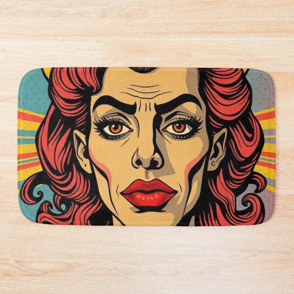 Item preview, Androgynous Person with Small Horns and Red Lips | Fantastic Portrait designed and sold by RAISC.