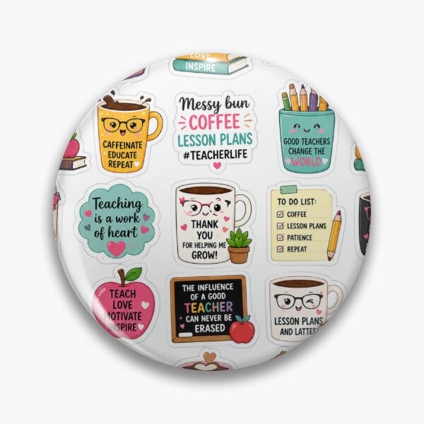 Item preview, Motivational Coffee Teacher Sticker Pack designed and sold by FAZ-DESIGNS.