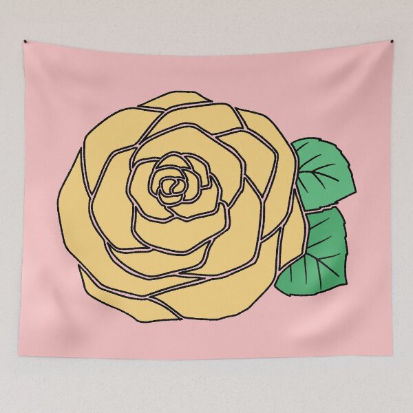 Item preview, Yellow Rose Flower With Green Leaves Illustration designed and sold by ubborn.