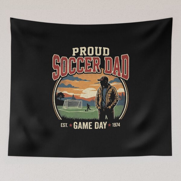 Item preview, Proud Soccer Dad – Retro Game Day Soccer Parent Shirt designed and sold by Pigmentra.