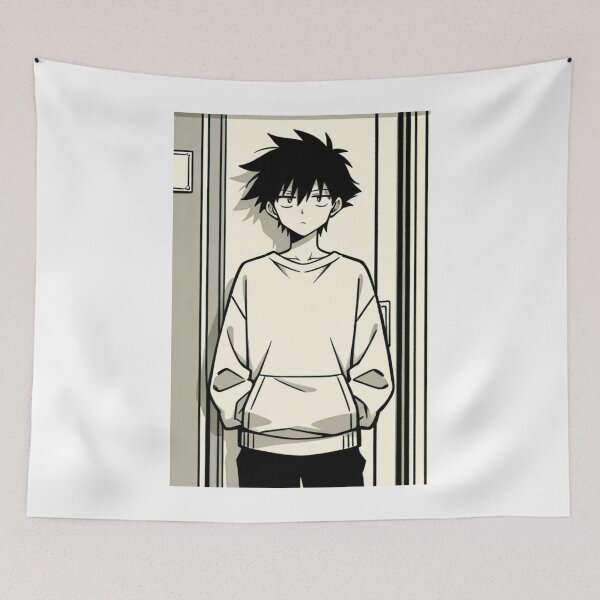 Item preview, Portrait - Young man beige hoodie tired indoor designed and sold by AnimeShin.