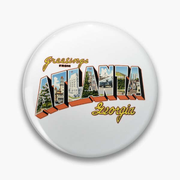 Item preview, Greetings From Atlanta Georgia Retro Postcard Style Travel Poster Featuring City Landmarks designed and sold by portokalis.