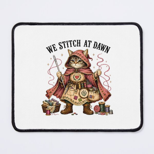 Item preview, We Stitch At Dawn Funny Sewing Quilting Cat designed and sold by camronrufuh.
