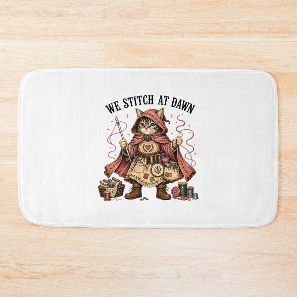 Item preview, We Stitch At Dawn Funny Sewing Quilting Cat designed and sold by camronrufuh.