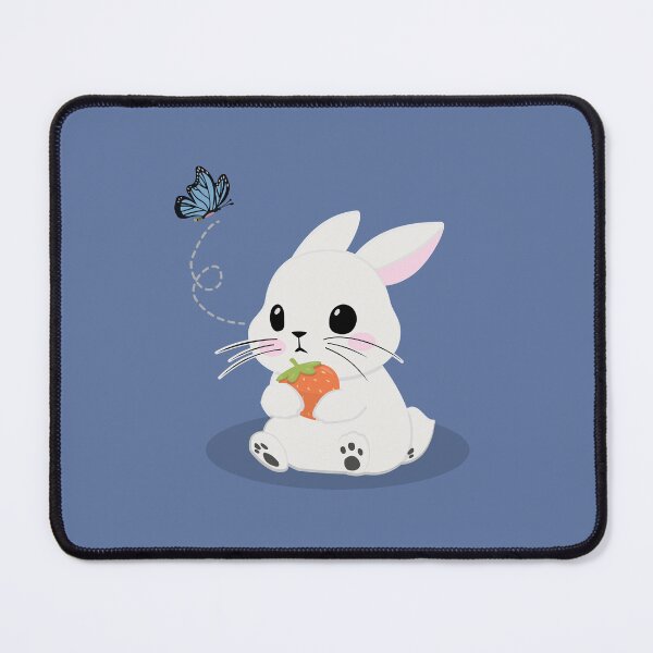 Item preview, Kawaii White Bunny with Strawberry and Butterfly designed and sold by Heydailyday.