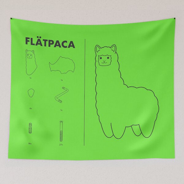 Item preview, Flatpaca flat pack Alpaca - Green designed and sold by animinimal.