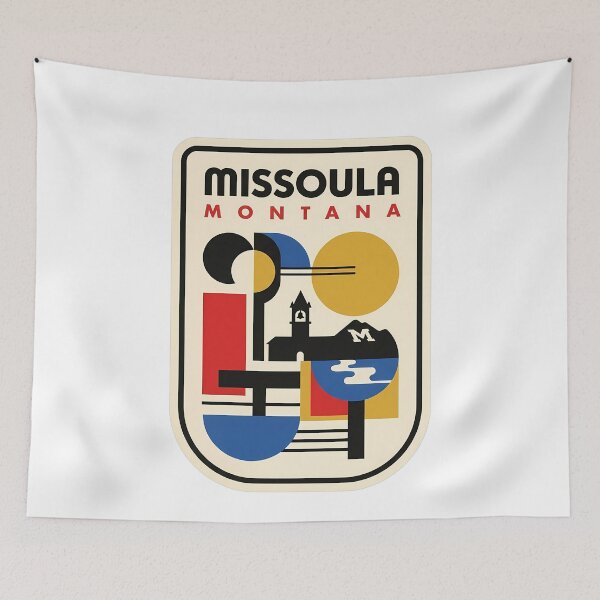 Item preview, Missoula Montana Mid Century Modern Geometric Travel designed and sold by k3rstman1.