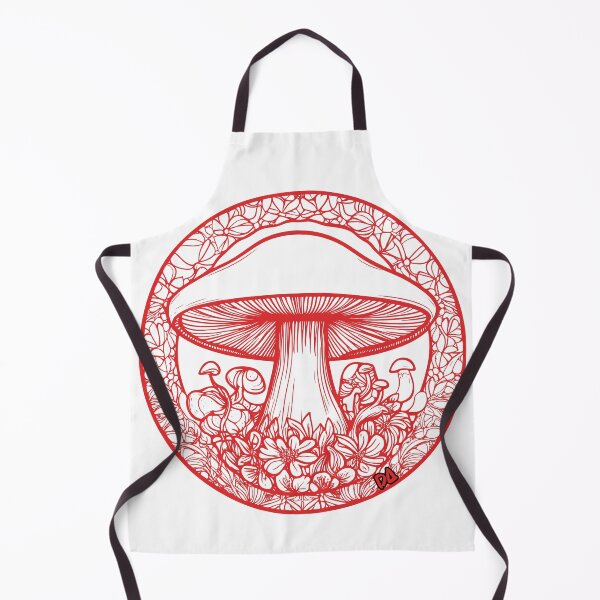 Item preview, Mystic Mushroom Mandala Red Linocut Witchy Botanical Cottagecore Streetwear Graphic designed and sold by DesignArtist.ia.