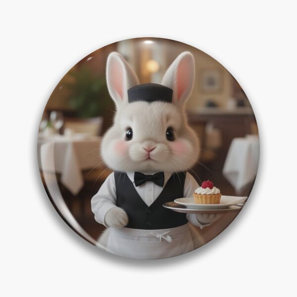 Item preview, Cute Waiter Bunny with Cupcake – Cozy Bakery Cafe Magical Rabbit Art designed and sold by lovelistivkaa.