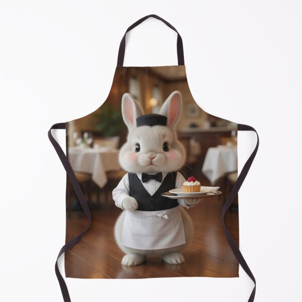 Item preview, Cute Waiter Bunny with Cupcake – Cozy Bakery Cafe Magical Rabbit Art designed and sold by lovelistivkaa.