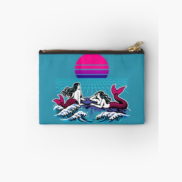 Item preview, Neon Retro Synthwave Ukiyo-E Mermaids designed and sold by KungPowUnicorn.