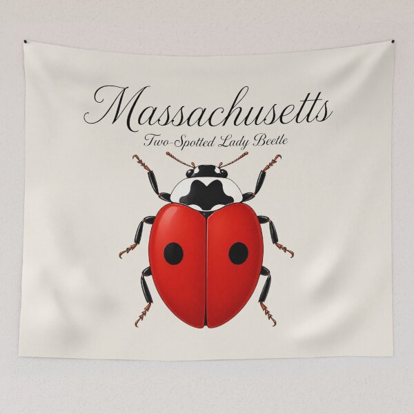 Item preview, Massachusetts Two-Spotted Lady Beetle Retro Poster designed and sold by The-Drip-Studio.