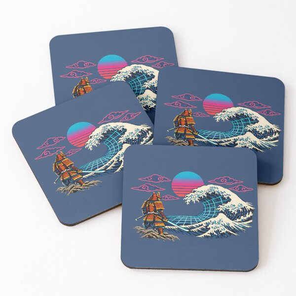 Item preview, Neon Retro Synthwave Ukiyo-e Samurai Wave designed and sold by KungPowUnicorn.