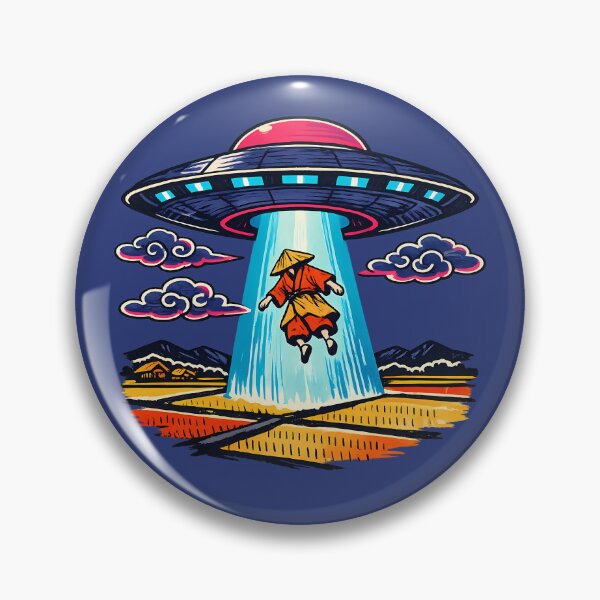 Item preview, Neon Retro Synthwave Ukiyo‑E Abduction designed and sold by KungPowUnicorn.