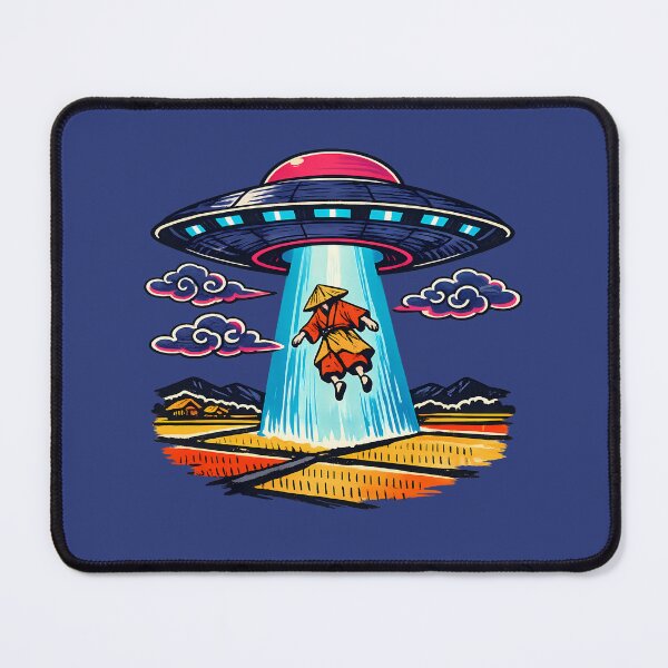 Item preview, Neon Retro Synthwave Ukiyo‑E Abduction designed and sold by KungPowUnicorn.