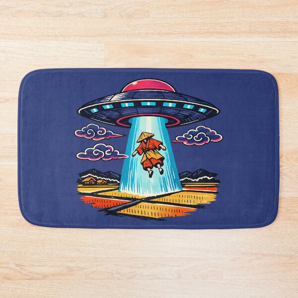 Item preview, Neon Retro Synthwave Ukiyo‑E Abduction designed and sold by KungPowUnicorn.