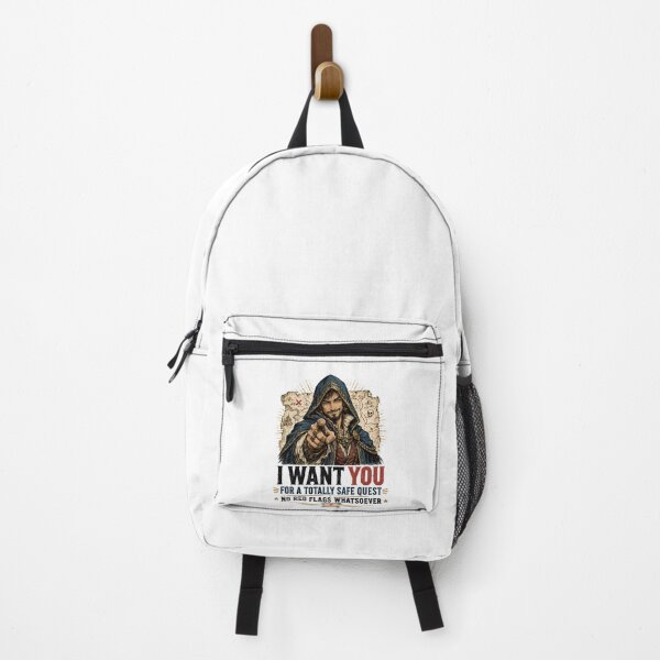 Item preview, Totally Safe Quest Rogue Recruitment Parody Design designed and sold by Fenay Designs.