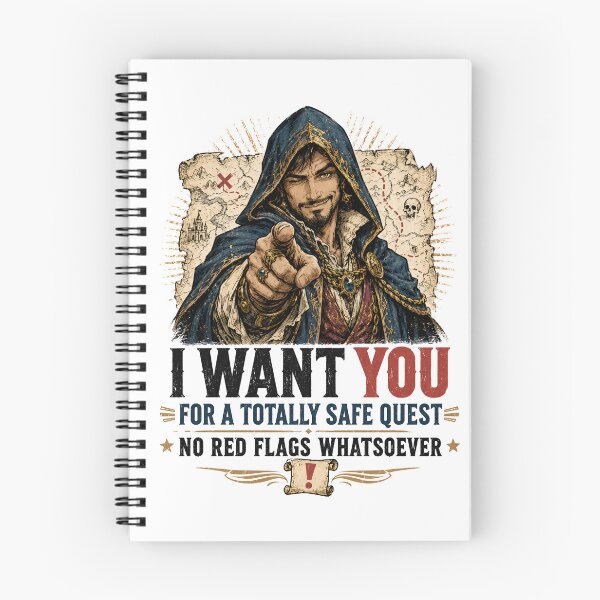 Item preview, Totally Safe Quest Rogue Recruitment Parody Design designed and sold by Fenay Designs.