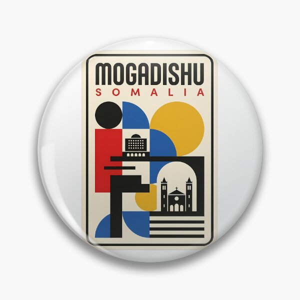 Artikelvorschau, Vintage Mogadischu Somalia Retro Geometrische Stadtlandschaft entworfen und verkauft von k3rstman1.