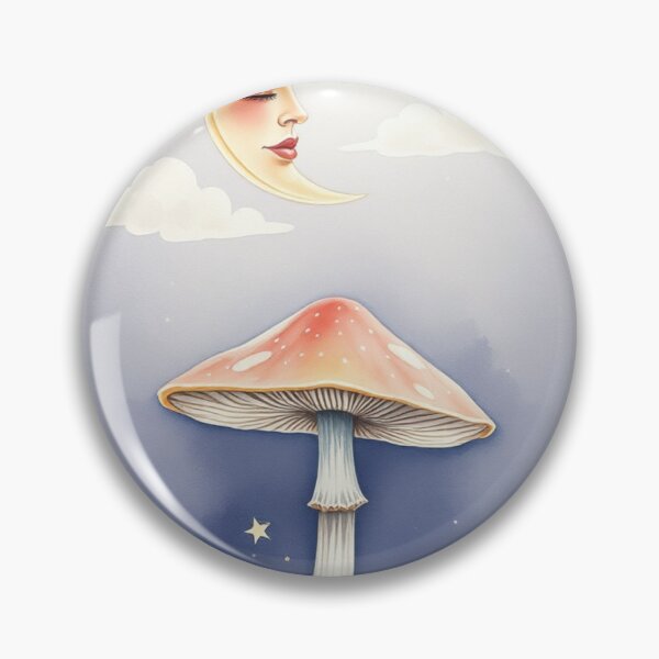 Item preview, Whimsical Sleeping Moon and Mushroom Celestial Art designed and sold by Vida e Arte.