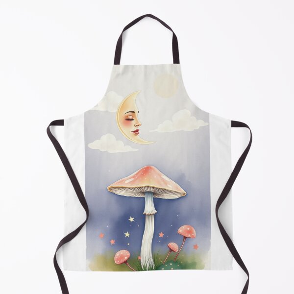 Item preview, Whimsical Sleeping Moon and Mushroom Celestial Art designed and sold by Vida e Arte.