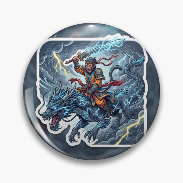 Item preview, Monkey King Cultivator Riding Lightning Dragon Anime Sticker designed and sold by uegi.