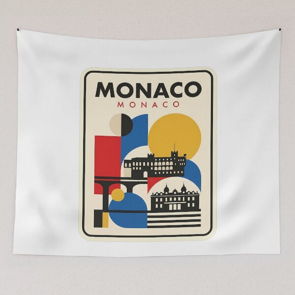 Item preview, Monaco Geometric Bauhaus Style Architecture Landmarks designed and sold by k3rstman1.