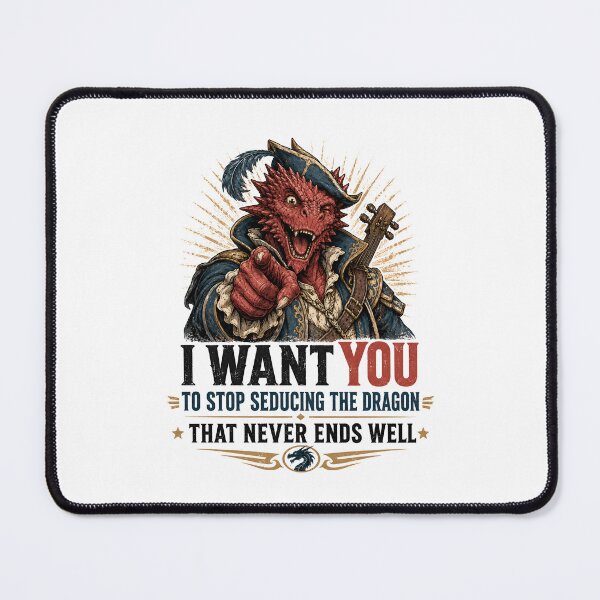 Item preview, Stop Seducing The Dragon Dragonborn Bard Parody Art designed and sold by Fenay Designs.
