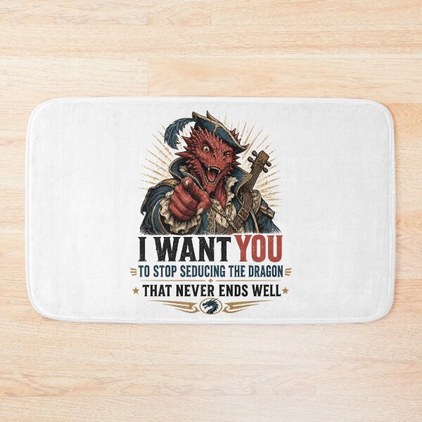 Item preview, Stop Seducing The Dragon Dragonborn Bard Parody Art designed and sold by Fenay Designs.