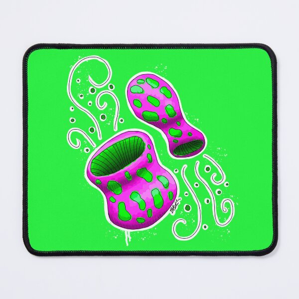 Item preview, Pink and Green Trippy Mushroom Pair designed and sold by TheMossAndMermaid.