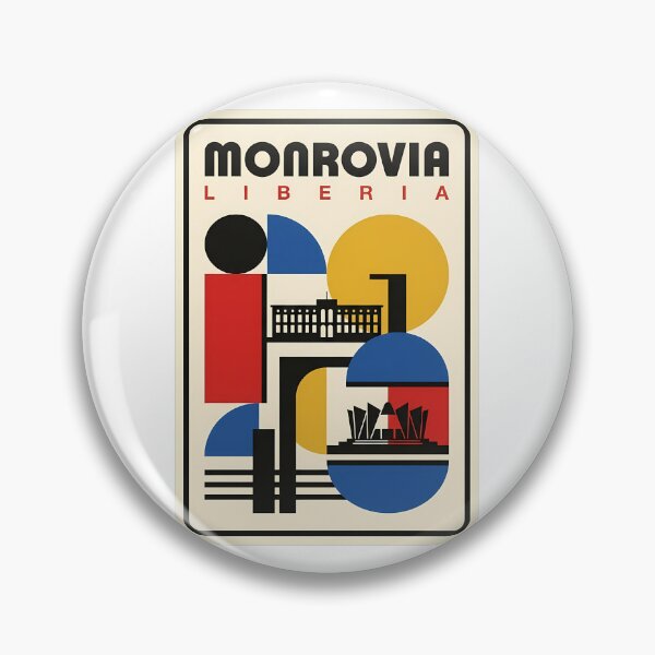 Item preview, Retro Geometric Monrovia Liberia Travel Poster Style designed and sold by k3rstman1.