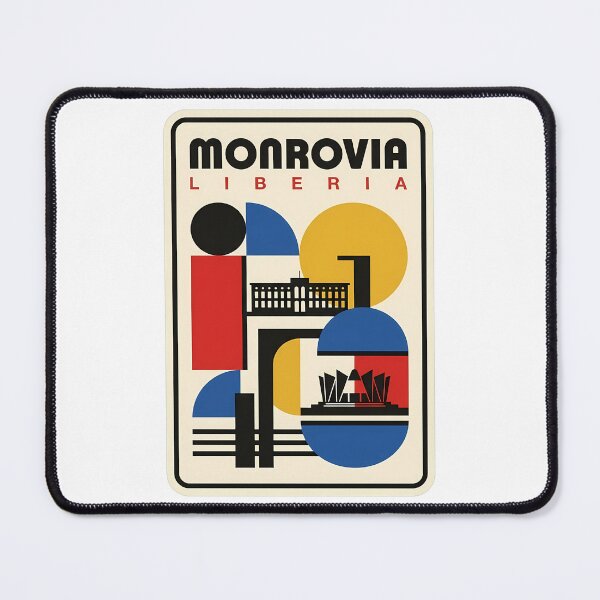 Item preview, Retro Geometric Monrovia Liberia Travel Poster Style designed and sold by k3rstman1.