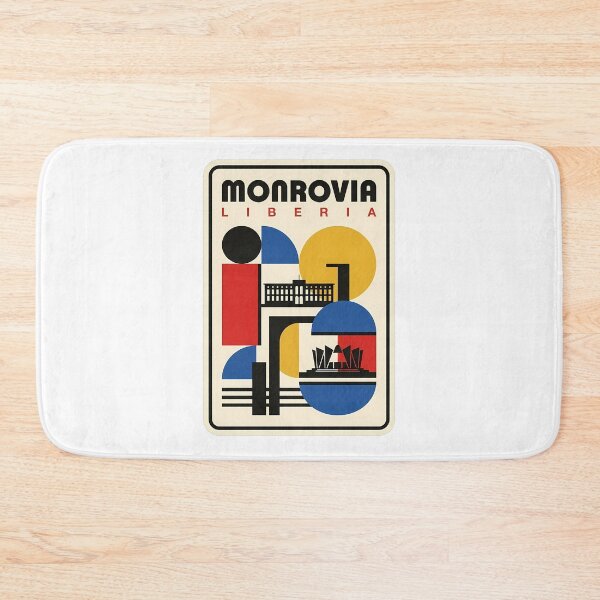 Item preview, Retro Geometric Monrovia Liberia Travel Poster Style designed and sold by k3rstman1.