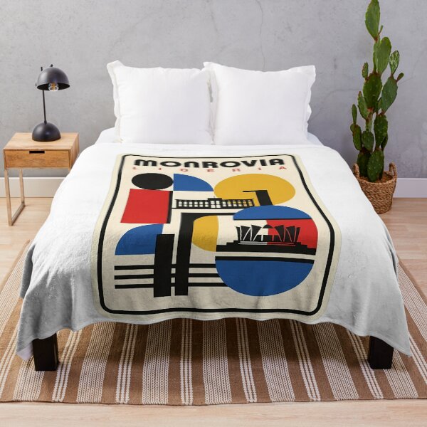 Item preview, Retro Geometric Monrovia Liberia Travel Poster Style designed and sold by k3rstman1.