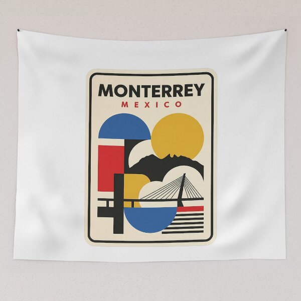 Item preview, Monterrey Mexico Geometric Bauhaus Skyline designed and sold by k3rstman1.
