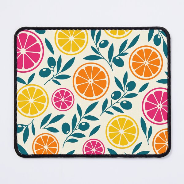 Item preview, Vibrant Retro Citrus Fruits and Olive Branches Seamless Pattern designed and sold by DiNata.