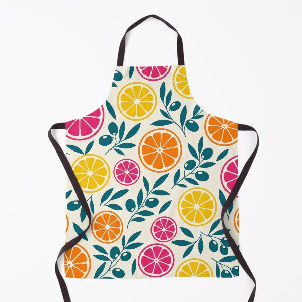 Item preview, Vibrant Retro Citrus Fruits and Olive Branches Seamless Pattern designed and sold by DiNata.